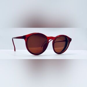 Vintage OPTYL ICM 7036 Red Oval Sunglasses Frames Only